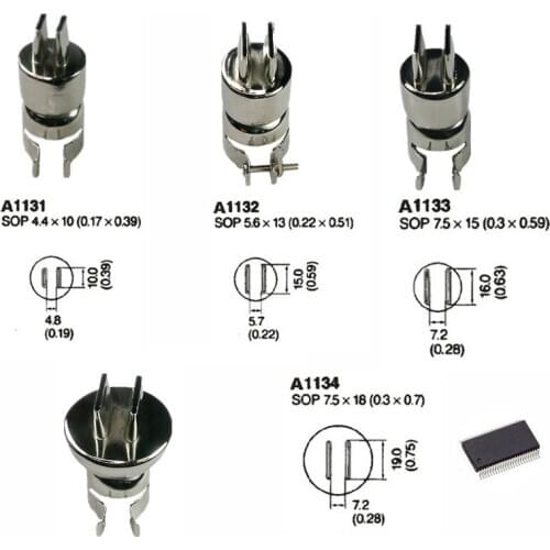 Air nozzles for Soldering station 850 Hot Air Gun BGA Nozzles SOP demolition welding 1131 1132 1133 1134 Hot air gun nozzle