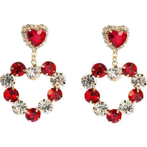 Xujiafu Korean Fashion Temperament Heart Shaped Earrings For women Pendant Earrings Net Red Trendy Charm Jewelry Wholesale