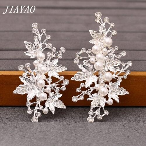 White Pearl Silver Color Hair Clip Pin Ladies Hair Jewelry Bridal Hair Accessories Rhinestone Pearl Clip Headpiece Hair Ornament