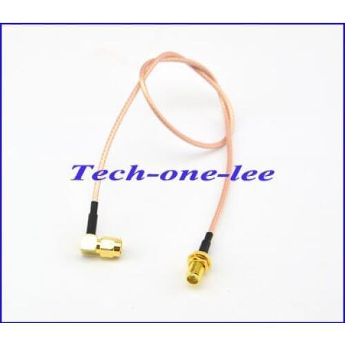 10 piece/lot SMA Extension Cord Plug Right Angle to SMA Jack Female Pigtail RG316 40cm Cable Free Shipping