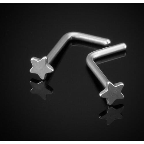 10PCS Stainless Steel L Shape Nose Stud Pack 20G Cute Ball Star Stud Nose Ring Set Nose Stud Lot Piercing Nariz Pin Wholesale