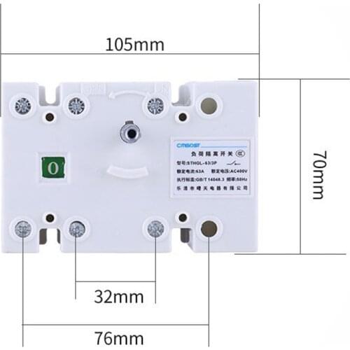 63A 100A Hand exercise mechanism 3 poles 4 poles power circuit Isolation switch power cabinet circuit power switch