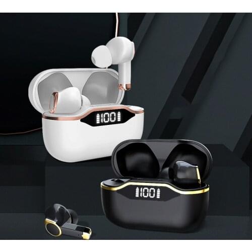 TWS Wireless Bluetooth Headset LED Screen Power Display Bluetooth 5.1 Binaural Stereo Headphone IPX5 Waterproof