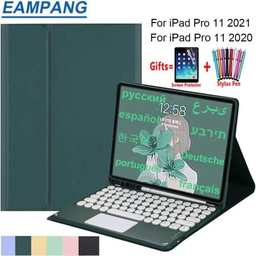 Touchpad Keyboard Case For iPad Pro 11 2021 Case with Keyboard For iPad 2021 Arabic Russian Spanish Korean Portuguese Keyboard