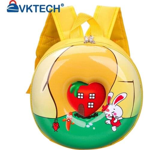 Kindergarten Children Donut Shape Cute Cartoon Backpack Waterproof Small School Knapsack 3D Hard Shell Adjustable Handbags