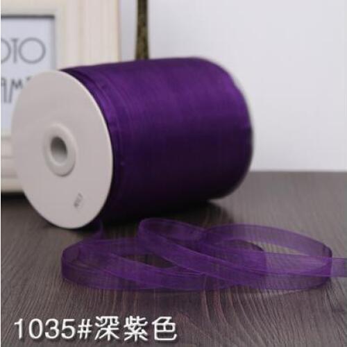 Length 10meters width 1cm Deep purple Chiffon Ribbon wedding with home garden decoration materials DIY manual sewing supplies