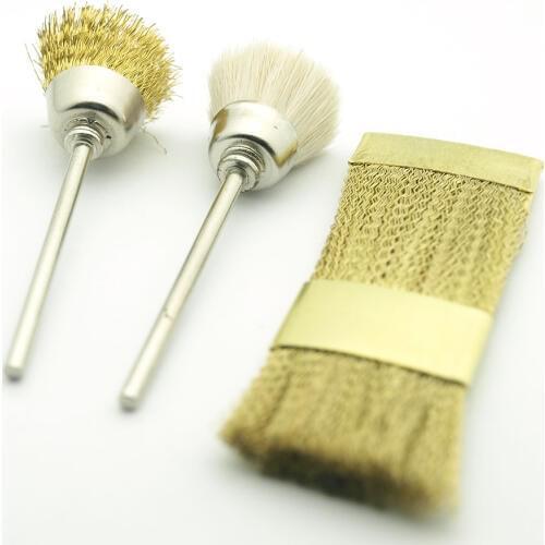 EasyNail~ 3Pcs per set Nail Drill Bit Cleaning Copper Wire Brush for Electric Manicure Drill Bit Clean Accessories Manicure Tool