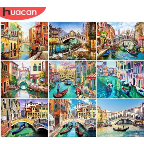 HUACAN Paint By Number Venice DIY Frame Picture By Numbers Town Scenery Wall Art Unique Gift HandPainted For Living Room