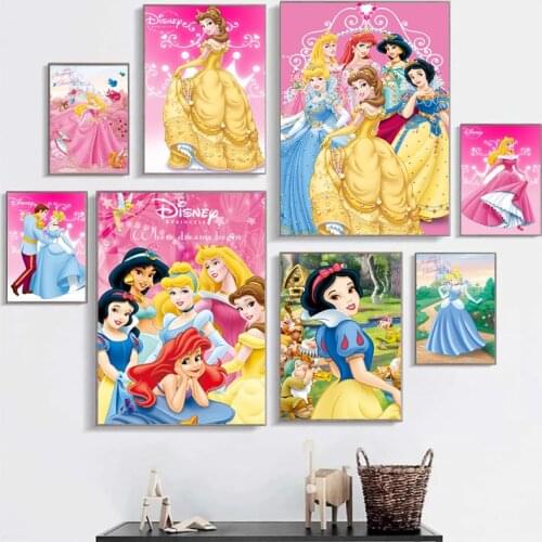Disney Princess Frozen Aisha Canvas Painting Cartoon Prints and Posters Wall Art Pictures for Kids Room Home Decoration Cuadros