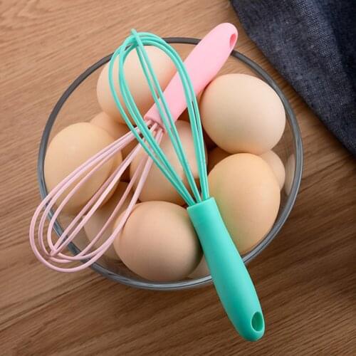 Kitchen Silicone Whisk Non-Slip Easy to Clean Egg Beater Milk Frother Kitchen Utensil Kitchen Silicone Egg Beater Tool