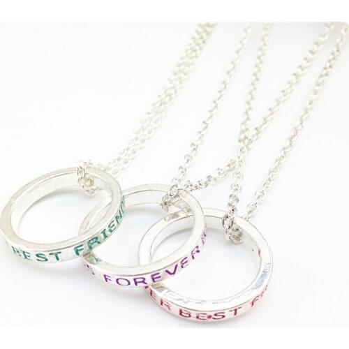 Hot Selling carved loop 3pcs/ Set friendship bff necklace best friends Jewelry For Women and Men