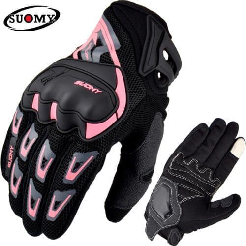 SUOMY Motorcycle Gloves Women Men Summer Breathable Pink Touch Screen Moto Glove For Motocross Motorbike Racing Riding Guantes