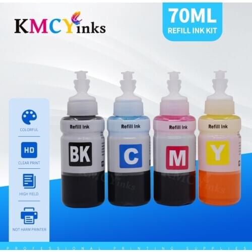 KMCYinks Dye Refill Ink kit for Epson L100 L110 L120 L132 L210 L222 L300 L312 L350 L362 L366 L550 L566 printer Free Shipping