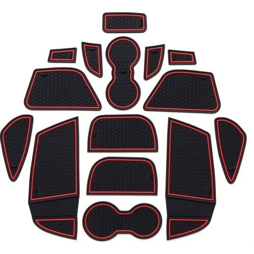 Non-slip Interior Door Slot Mat for Ford Focus 2012 2013 2014 Gate Groove Panel Cup Holder Pad Rubber Cushion 15Pcs