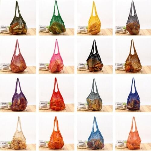 New Mesh Bag String Shopping Bag Reusable Fruit Storage Handbag Totes Purse bag Women Shopping Net Bag Shopper Bag Cotton Woven