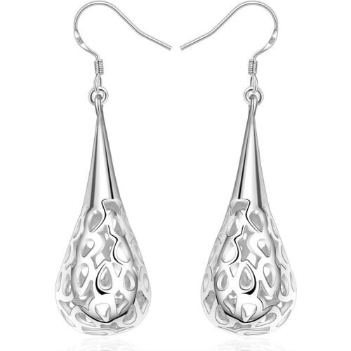 New 925 Sterling Silver Earrings Hollow Drop Earrings For Women Wedding Wedding Jewelry Gifts