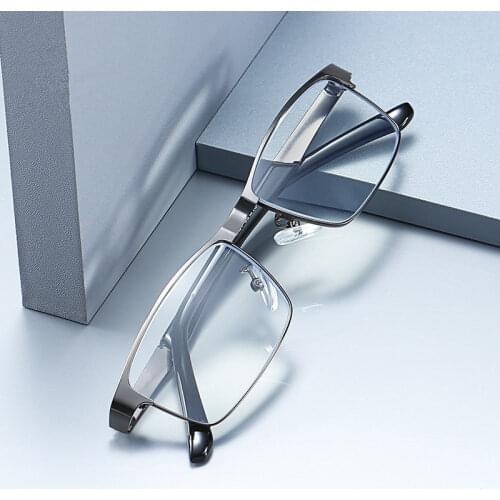 Stainless Steel Men Business Reading Glasses For Reader Mens Presbyopic Optical Glasses Blue Light Blocking Glasses