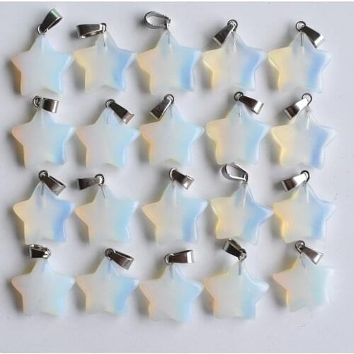 Wholesale 50pcs/lot fashion good quality opal stone five star charms pendants for DIY jewelry making free shipping