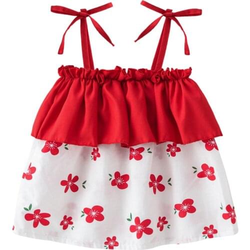 25# Girls Dress Party 3 Year Old Girl Off Shoulder Floral Print Summer Princess Sleeveless Childrens Dresses Платье Летнее