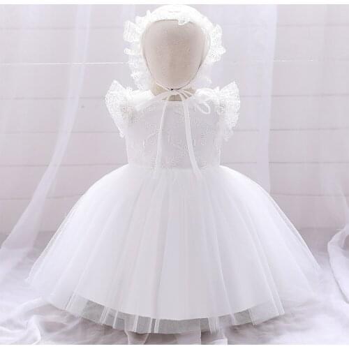 Baby Girl Dress Baptism Dresses For Girls 1st Year Birthday Party Wedding Baby Infant White Christening Princess Dress