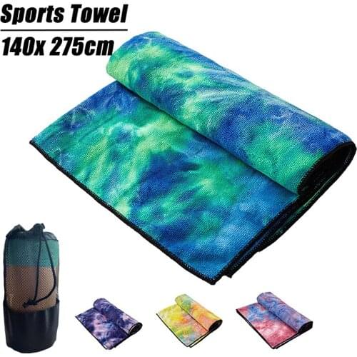 140*75cm Fitness Towel Printed Microfiber Non-slip Tie-dye Sports Beach Swimming Quick-drying Running Gym Yoga Towel