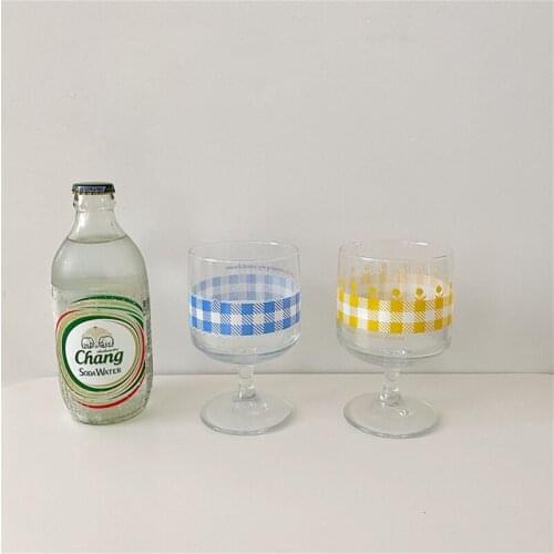 Cutelife Nordic Lattice Transparent Glass Coffee Cup Goblet Whiskey Milk Tea Wine Water Glasses Drinkware Couple Gifts Shot Cup