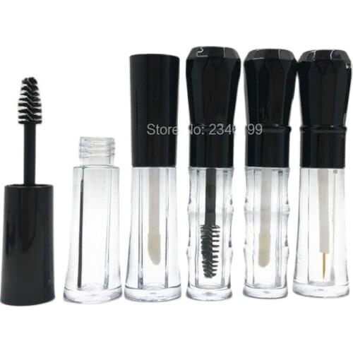 Empty Eyeliner Tube 2ml Mini Transparent Mascara Packaging Black Cover Lipgloss Tube Cosmetic Container Empty Mascara Tube 50pcs