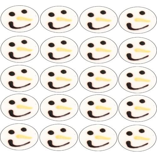 20pcs/lot Snowman Christmas Edible Wafer Card Cake Topper Cakes Decorating Tools Xmas Party Kitchen Supply Accessories