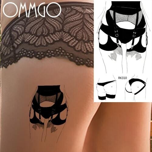 Sexy Back Sling Girl Butt Temporary Tattoos For Men Women Body Art Neck Back Tattoo Paper Paste IDY Washable Fake Tatoo Sitcker