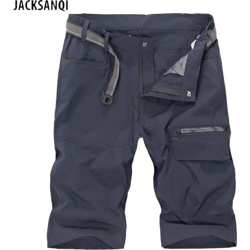 JACKSANQI Men Summer Thin Multi-Pocket Shorts Camping Loose Training Outdoor Hiking Running Breathable Sports Short Pants RA501
