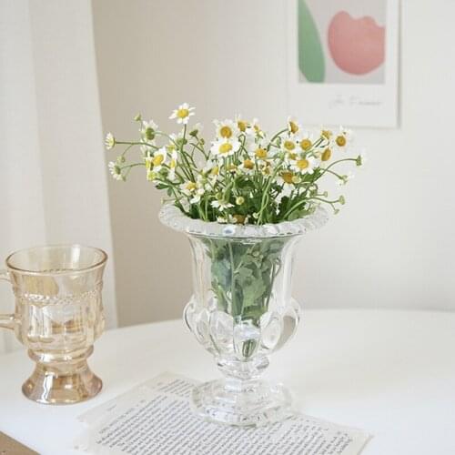 Nordic Mini Transparent Glass Flower Vase Home Decoration Office Terrarium Crystal Vase Wedding Flower Arrangement Vase