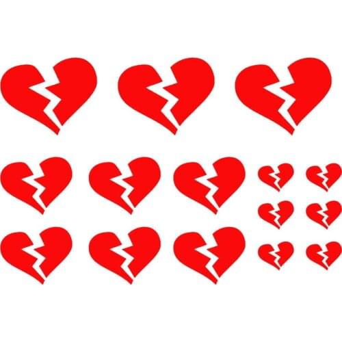 Broken Hearts Decal Set Sticker Pack - Die Cut Vinyl