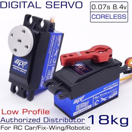 SPT4418HV -180 18kg Coreless 7.4v High Voltage Metal Gear Standard Low Profile Digital Servo RC Car Drift Fix-wing Robot Arduino