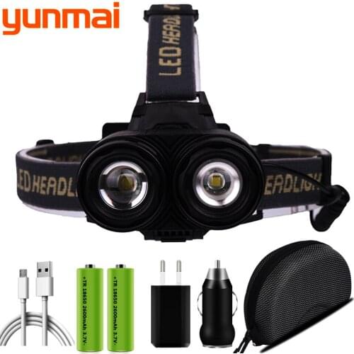 High Quality XM-L T6 Led Headlamp Zoom USB Rechargeable Super Bright Headlight Camping Head Flashlight Lamp Torch Bike Light 20w