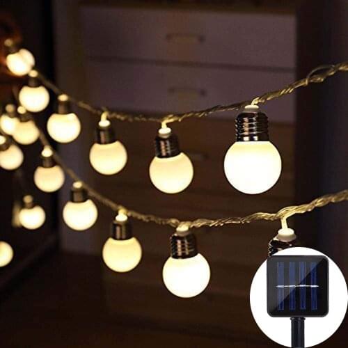 Solar Globe String Lights G50 10/20/30 LED Outdoor Waterproof Garden Christmas Ball string Fairy light for Home Party Wedding