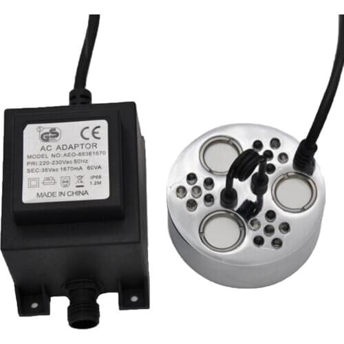 Ultrasonic atomizer,micro metal head 18 pcs lamp water landscape spray machine,large atomizer for Humidification and cooling