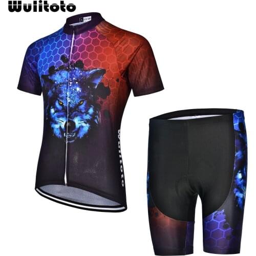 WULITOTO Men Breathable Short sleeve suit Cycling Jersey Bicycle Top Shirt Cycling Jersey