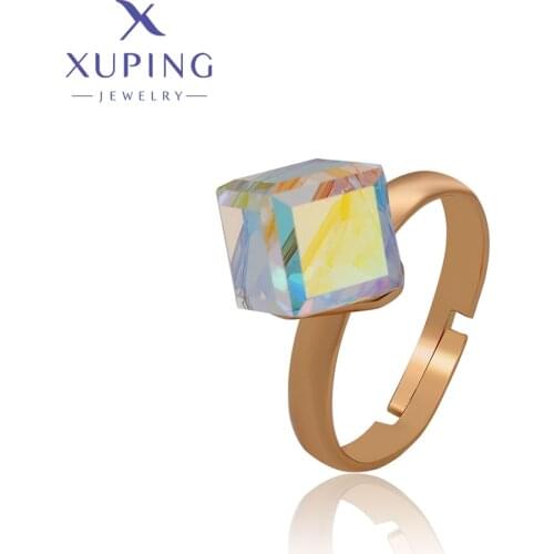 Xuping Jewelry Square New Arrival Shaped Crystals Rings for Graduation Birthday Party Gift 10042