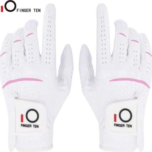 Women Golf Gloves Ladies Pair Breathable Wet Hot Rain Grip Left Hand Right Hand White Size XS S M L XL Finger Ten Drop Shipping