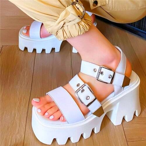 Gladiators Womens Strappy Leather Sandals Platform Shoes Party Pumps Open Toe Buckle Oxfords Summer 34 35 36 37 38 39