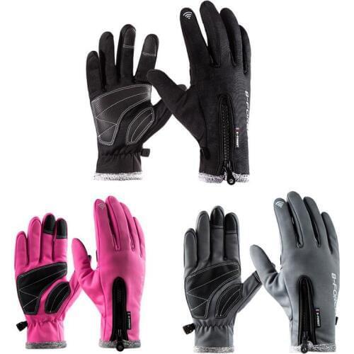 1 Pair Winter Outdoor Sports Cycling Ski Skilling Riding Motorcycle Polar Fleece Touch Screen Warm Waterproof Windproof Gloves