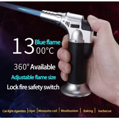 1PC Butane Lighter Torch Refillable Adjustable Flame Lighter Chef Cooking Torch Outdoor BBQ Ignition Picnic Tool Dropshipping