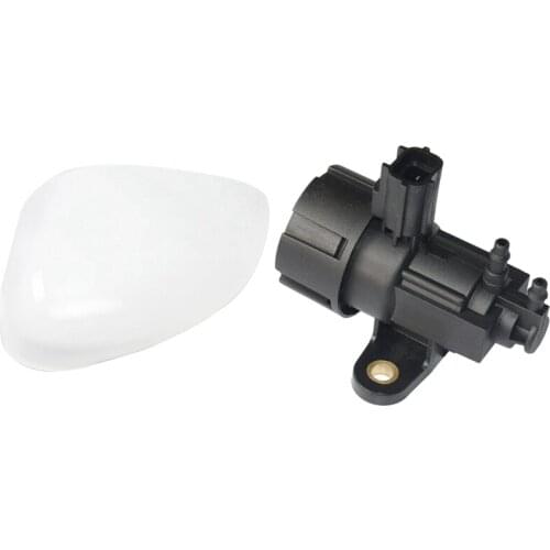 1Pcs Right White Rearview Side View Mirror Cover For Ford For Fiesta 2008-2017 & 1Pcs EGR Vacuum Solenoid Valve