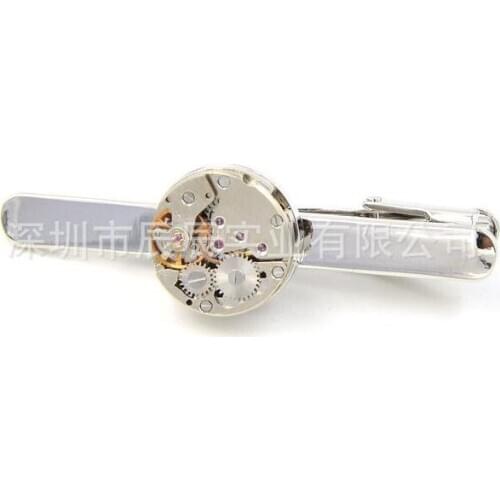 10pcs/lot Wholesale Fashion Steampunk Mens Tie Clip Tie Clasp Tack Made From Vintage Watch High Quality Christmas Gift