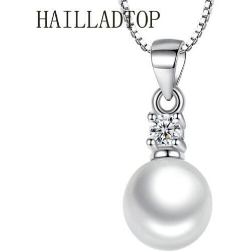 2021 Classic Silver Plated Pendant Necklace Simulated-pearl Woman High Quality Crystal Jewelry Wedding Gifts Luxury Collier