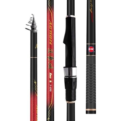 3.6M 4.5M 5.4M 3# 5# Rock Fishing Rod Pesca Carbon Fiber Distance Throwing Pole Super Hard Long Section Telescopic Fishing Canne