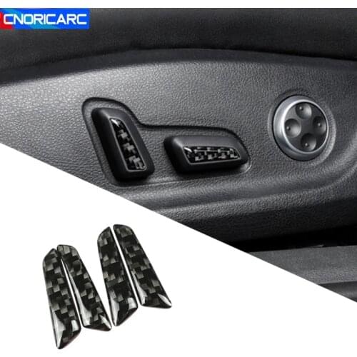 Car Styling Carbon Fiber Seat Adjustment Buttons Decoration Cover Decals Trim For Audi A4 B9 A5 2017-21 Interior Accessories