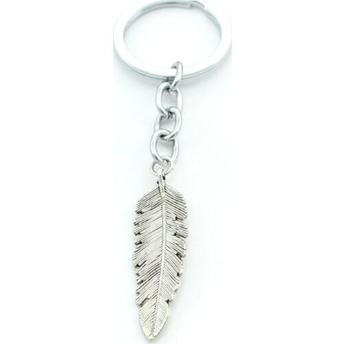 JWEIJIAO Custom DIY Porte Clef Leaf Pendant Keychains Jewelry Bird Feather Charm Chains Holder New For Gifts Ood Quality