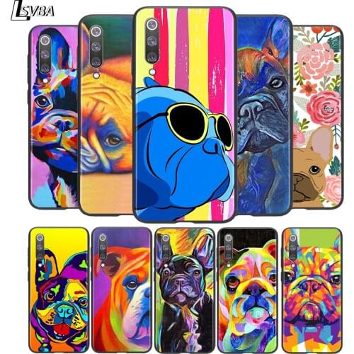 French Bulldog dog animals Soft TPU For Xiaomi Mi 11i 11 10T 10 9T 9 A3 8 Lite CC9 SE Note10 Lite Ultra Pro Black Phone Case