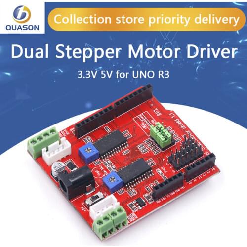 A3967 Dual Stepper Motor Driver Shield Module two-channel IO PWM CNC 3.3V 5V for UNO R3